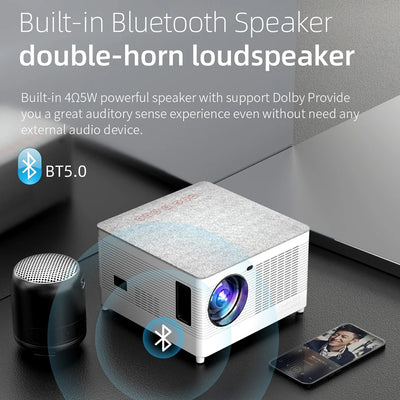 TOPRECIS T55 Android 2+32G WIFI Full HD 12000 Lumens Home Theater Game Beamer Mini Portable LED LCD Pocket Projector
