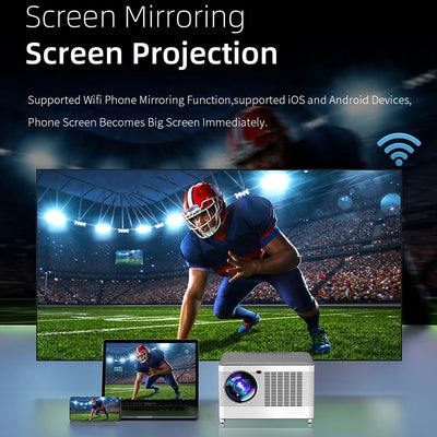 TOPRECIS T55 Android 2+32G WIFI Full HD 12000 Lumens Home Theater Game Beamer Mini Portable LED LCD Pocket Projector