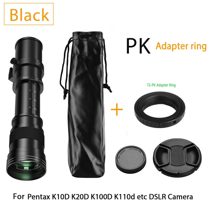 Lightdow Telephoto Lens 420-800mm f 8.3 Manual Zoom Lenses for Canon EOS R1 Nikon D850 D7500 D3400 D750 D810 DSLR Camera Lens