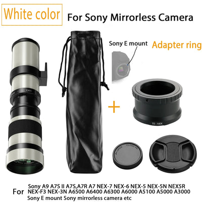 Lightdow Telephoto Lens 420-800mm f 8.3 Manual Zoom Lenses for Canon EOS R1 Nikon D850 D7500 D3400 D750 D810 DSLR Camera Lens