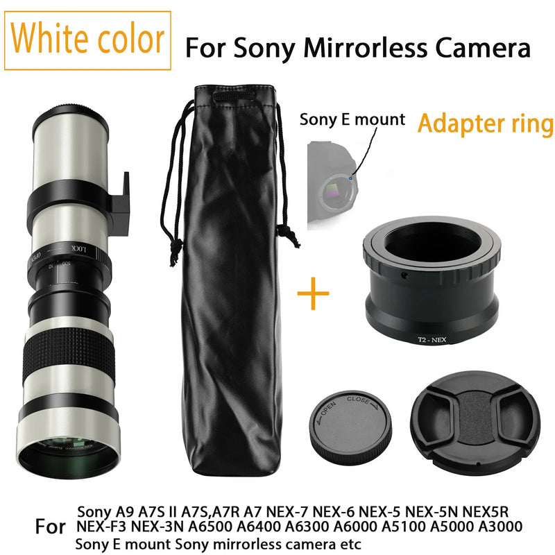 Lightdow Telephoto Lens 420-800mm f 8.3 Manual Zoom Lenses for Canon EOS R1 Nikon D850 D7500 D3400 D750 D810 DSLR Camera Lens