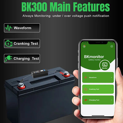 KONNWEI BK300 Bluetooth 5.0 Battery Monitor For 6V 12V 24V Lead Acid Car Truck Starting Battery For Android iOS Battey Analyzer