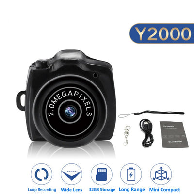 Tiny Camera HD Video Audio Recorder Car Sport Micro Cam Webcam With Mic Y2000 Camcorder Small DV DVR Security Nanny