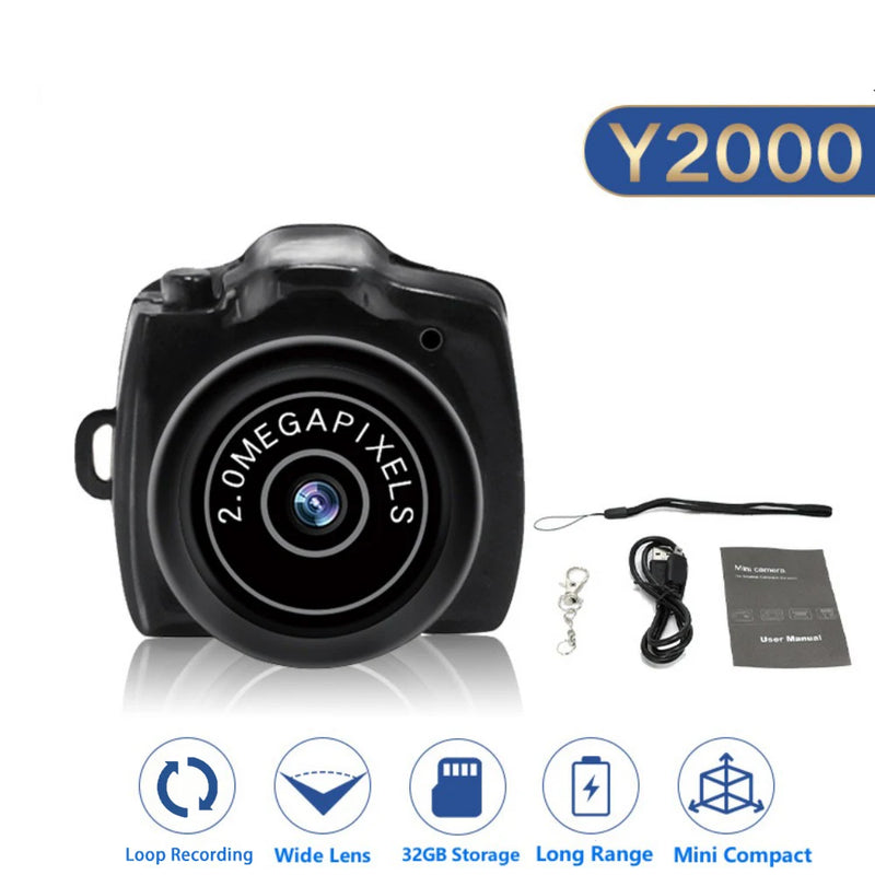 Tiny Camera HD Video Audio Recorder Car Sport Micro Cam Webcam With Mic Y2000 Camcorder Small DV DVR Security Nanny