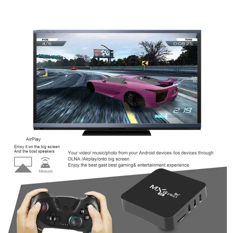 MXQ PRO TV BOX Android 11.0 S905L 2.4G&5G WiFi Original Quad Core 16GB RAM 256GB ROM Youtube Media Player Mxq Pro 4K Set Top Box