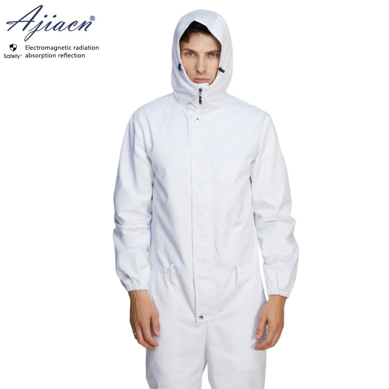 On sale Electromagnetic radiation protective women coveralls Power station, Substation, Radar station EMF shielding work clothes