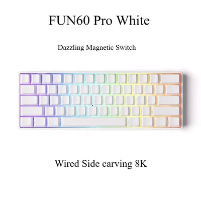 Monsgeek FUN60/FUN60 Pro E-sports Magnetic Switch Gaming Keyboard Dual 8K RT Emergency Stop Customized Mechanical Keyboards Gift