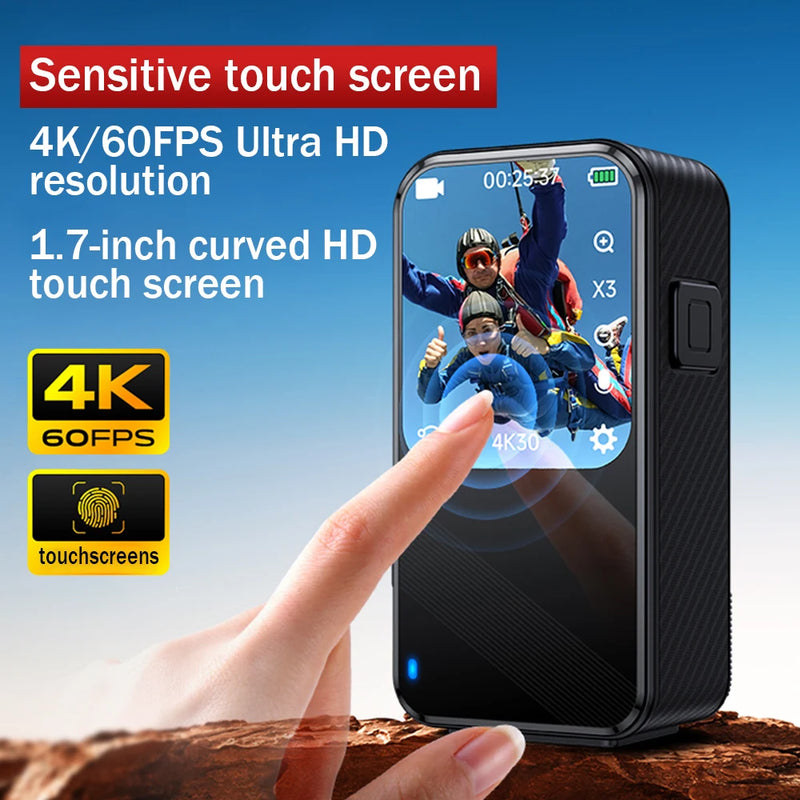 Active Action Camera Mini Camera 4K Ultra 48MP Waterproof Anti-shaking WIFI Remote View Machine Outdoor Cycling Mini Camera