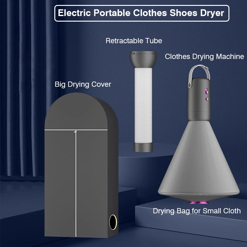 110V 220V Portable Electric Clothes Shoes Dryer Mini Cloth Drying Machine for Travel Dorms Hotel 500W Foldable Clothes Dryer