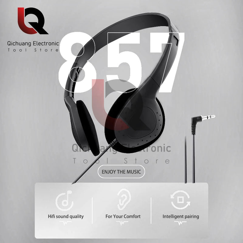 Comfortable Wearing Noise Reduction ABS Portable Headphone Wired Headset Earbud Stereo 3.5mm Clear HiFi Gaming Headphones