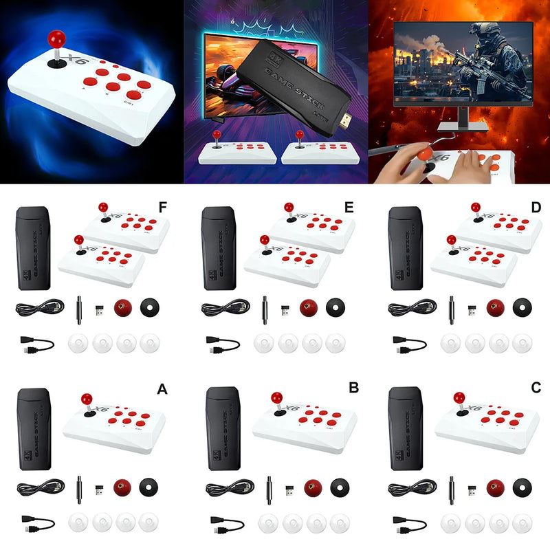 M8-X6 Arcade Video Wireless Game Console with Arcade Joystick Built-in 20000+ Games 32/64/128G for MAME/Sega/PS1/Atari