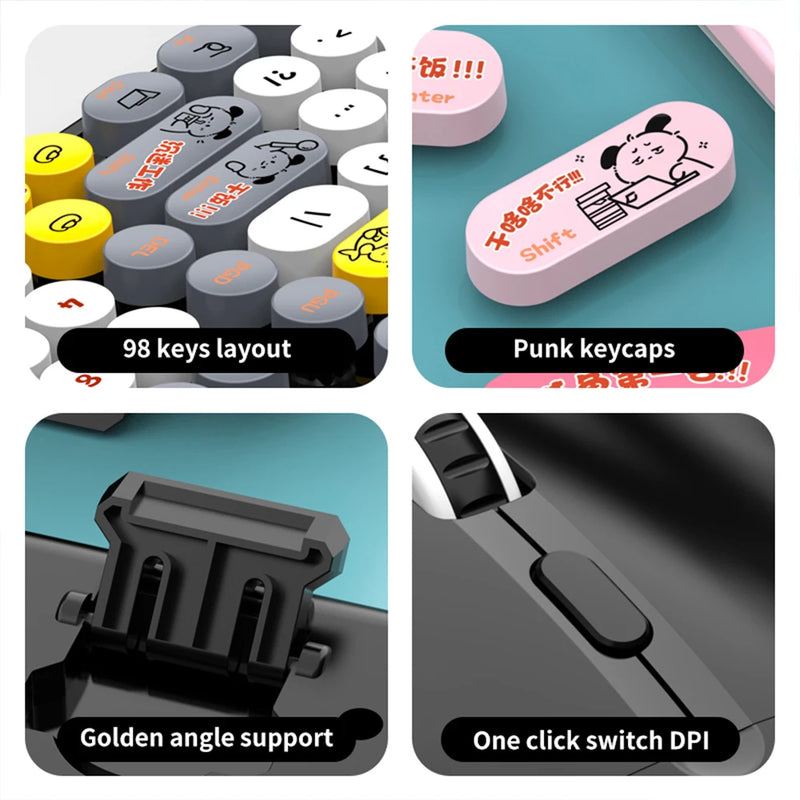 Viper K2Por wired usb keyboard Retro punk girl desktop laptop office keyboard Circular Suspension Key Cap Ergonomics Keyboard