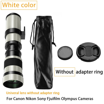 Lightdow Telephoto Lens 420-800mm f 8.3 Manual Zoom Lenses for Canon EOS R1 Nikon D850 D7500 D3400 D750 D810 DSLR Camera Lens