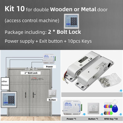 RFID Access Control System Safe Electronic Gate Opener Home Garage Digital Set Eletric Magnetic RFID Smart Door Lock Kit