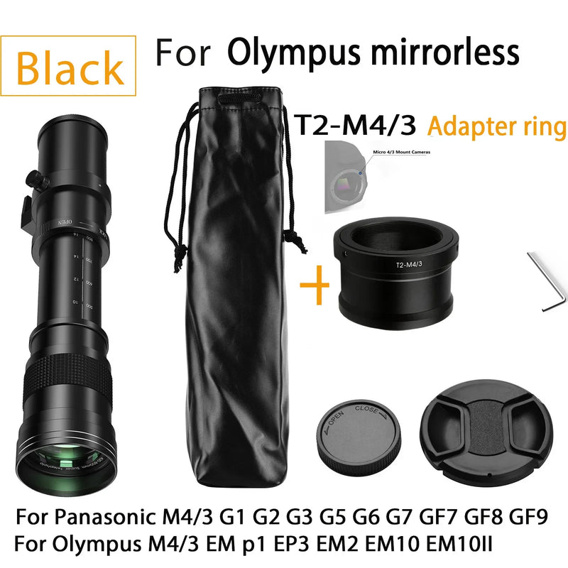 Lightdow Telephoto Lens 420-800mm f 8.3 Manual Zoom Lenses for Canon EOS R1 Nikon D850 D7500 D3400 D750 D810 DSLR Camera Lens