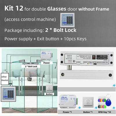RFID Access Control System Safe Electronic Gate Opener Home Garage Digital Set Eletric Magnetic RFID Smart Door Lock Kit