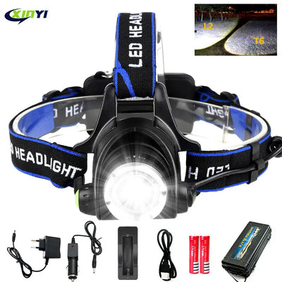 Led Headlamp L2/T6 Zoomable Headlight Head Torch Flashlight Head lamp by 18650 battery for Fishing Hunting Headlamps