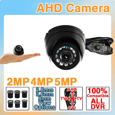4.8CM Super Mini Ultra HD Small Indoor CVBS/TVI/CVI CCTV AHD Dome Camera 4in1 1080P 4MP 5MP 4K OSD Menu for Home Security Video