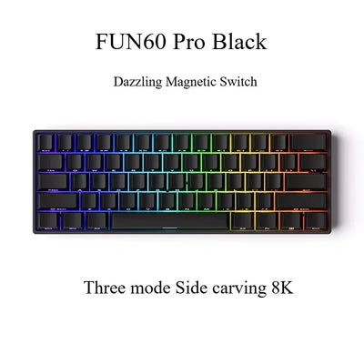 Monsgeek FUN60/FUN60 Pro E-sports Magnetic Switch Gaming Keyboard Dual 8K RT Emergency Stop Customized Mechanical Keyboards Gift