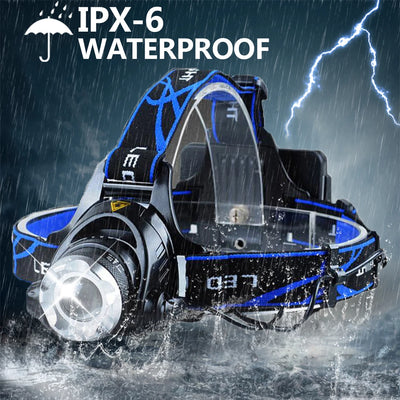 Led Headlamp L2/T6 Zoomable Headlight Head Torch Flashlight Head lamp by 18650 battery for Fishing Hunting Headlamps
