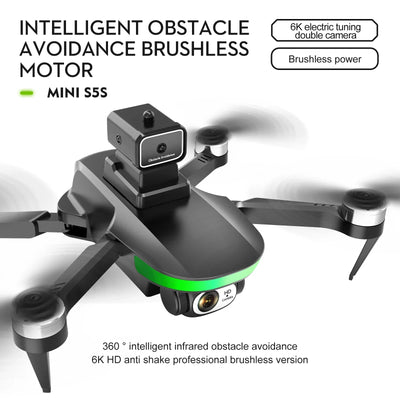 New S5S Mini Drone 4k Profesional 8K HD Camera Obstacle Avoidance Aerial Photography Brushless Foldable Quadcopter 1.2km
