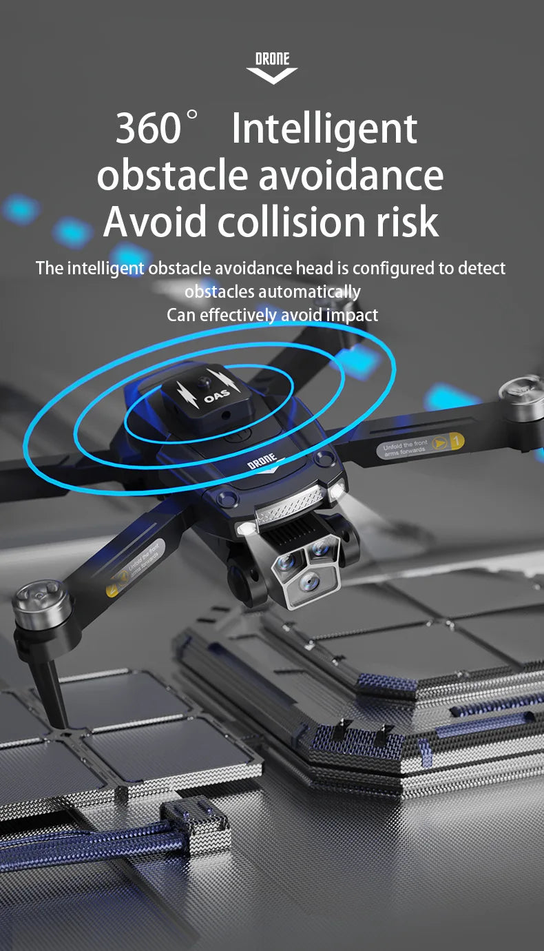EBOYU JS2 Brushless Motor RC Drone ESC 8K WiFi FPV 3 Cams 4 sides Avoid Obstacle Optical Flow Altitude Hold RC Quadcopter Toys