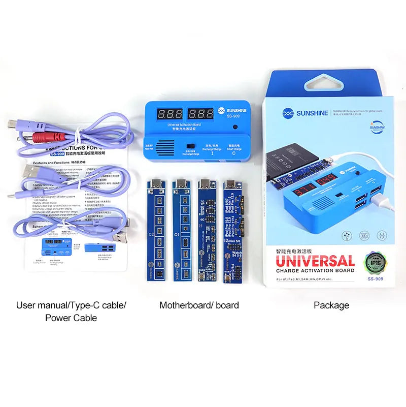 Sunshine SS-909 V9.0 Universal Battery Activation Board Quick Charge Maintenance Line For Iphone Android Repair Test Board Tool