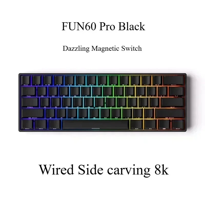 Monsgeek FUN60/FUN60 Pro E-sports Magnetic Switch Gaming Keyboard Dual 8K RT Emergency Stop Customized Mechanical Keyboards Gift