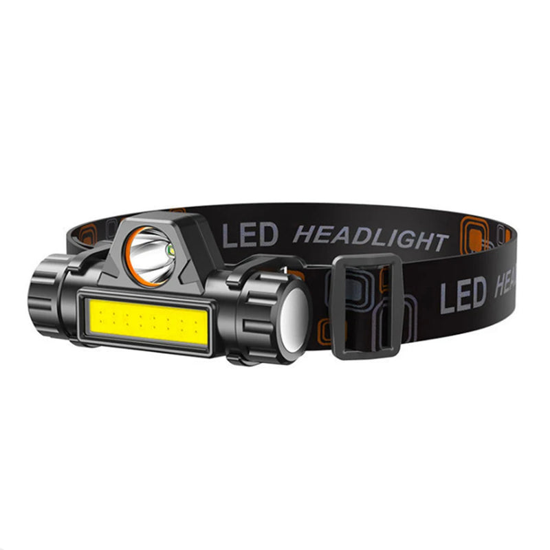 Powerful LED Headlamp COB USB Rechargeable Headlight Built-in Battery Waterproof Fishing Hiking Head Torch Headlamp