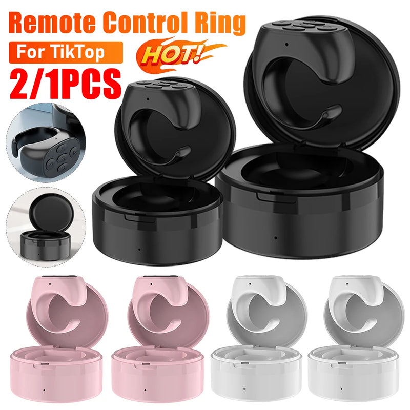 2-1PCS For TikTok Remote Control Rings Bluetooth-compatible 5.3 Wireless Video Controllers Page Flipping Turners For Short Video