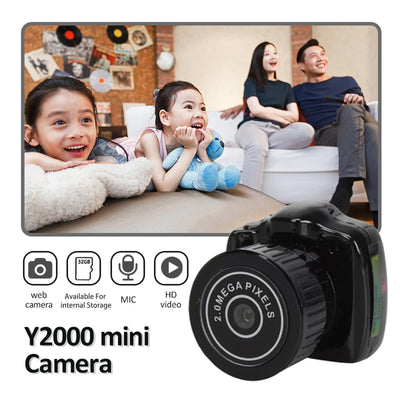 Tiny Camera HD Video Audio Recorder Car Sport Micro Cam Webcam With Mic Y2000 Camcorder Small DV DVR Security Nanny