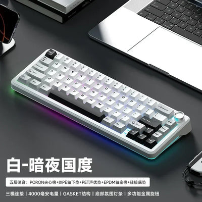 Weikav WK68 Wireless RGB Hot Swap Gaming Mechanical Keyboards 4000mAh Knob 2.4G Tri-Mode Customize Keyboard PC Accessories Gifts