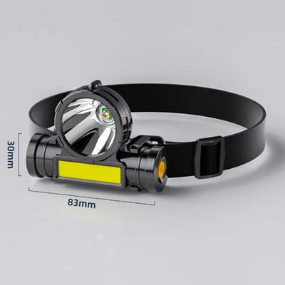 2 led headlamp USB Rechargeable frontal flashlight mini Head torch Light lamp with battery Lamp Torches camping C1