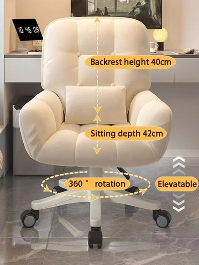 360 ° Rotatable Office Chair Height Adjustable Relax Chairs Ergonomic Computer Backrest Chair Comfortable Living Room Chairs