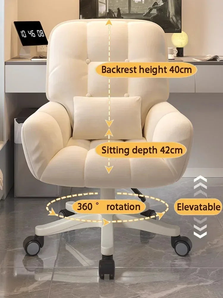 360 ° Rotatable Office Chair Height Adjustable Relax Chairs Ergonomic Computer Backrest Chair Comfortable Living Room Chairs