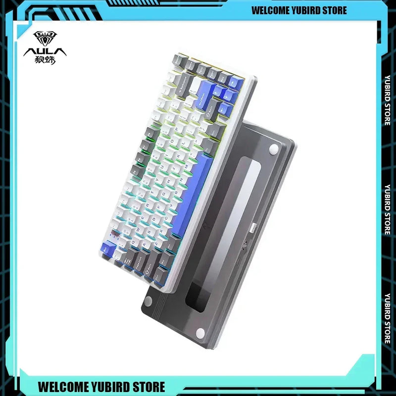 AULA Fire75 RGB Tri-Mode Wireless Gaming Keyboard Hot Swap Aluminum Alloy Customized Mechanical Keyboards PC Accessories Gifts