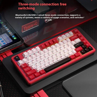 AULA Fire75 RGB Tri-Mode Wireless Gaming Keyboard Hot Swap Aluminum Alloy Customized Mechanical Keyboards PC Accessories Gifts