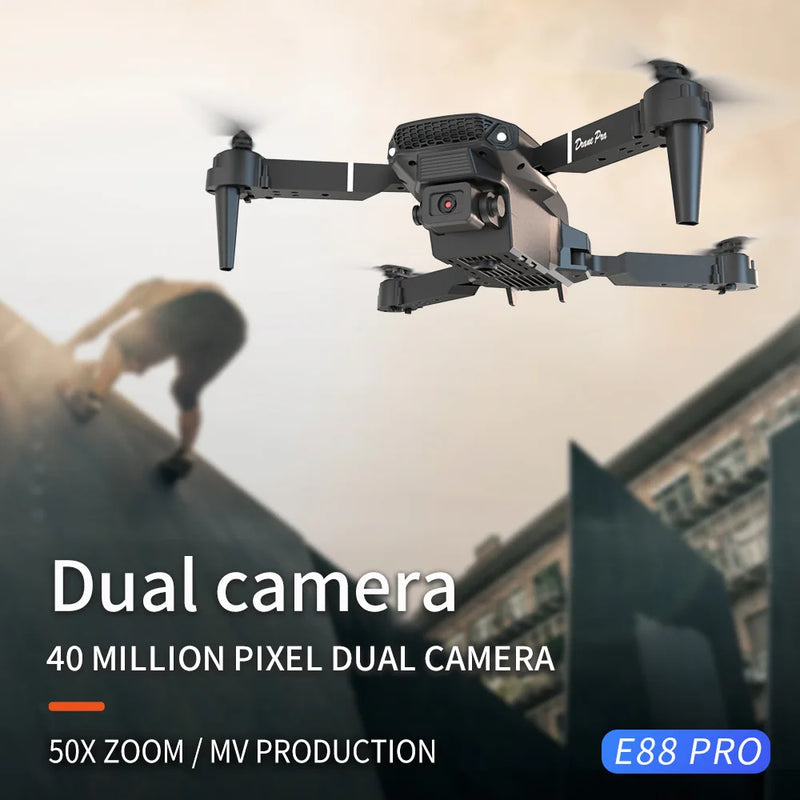 Factory wholesale Cheap E88 Pro Hot Sales 13 Minutes Flying Battery Long Range 4K Dual Camera Portable Small Foldable RC Drone