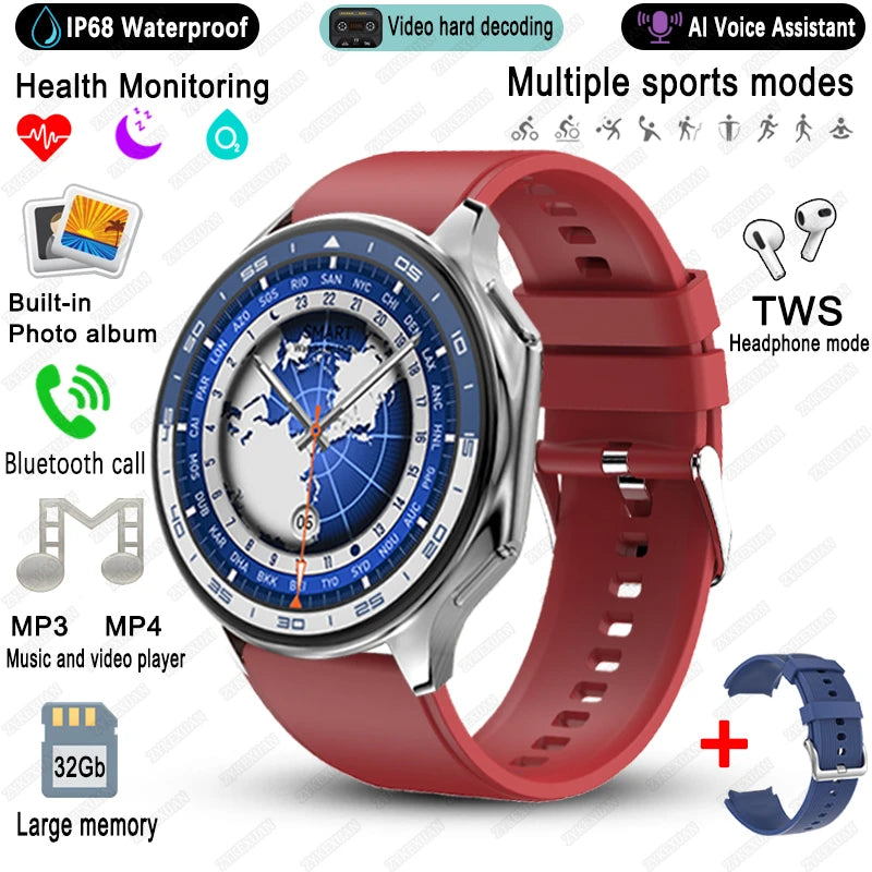 2025 New For OPPO Watch X High-End Business Watch Men 32G Memory Video Playback Smart Watch Sports Fitness Waterproof Bracelet