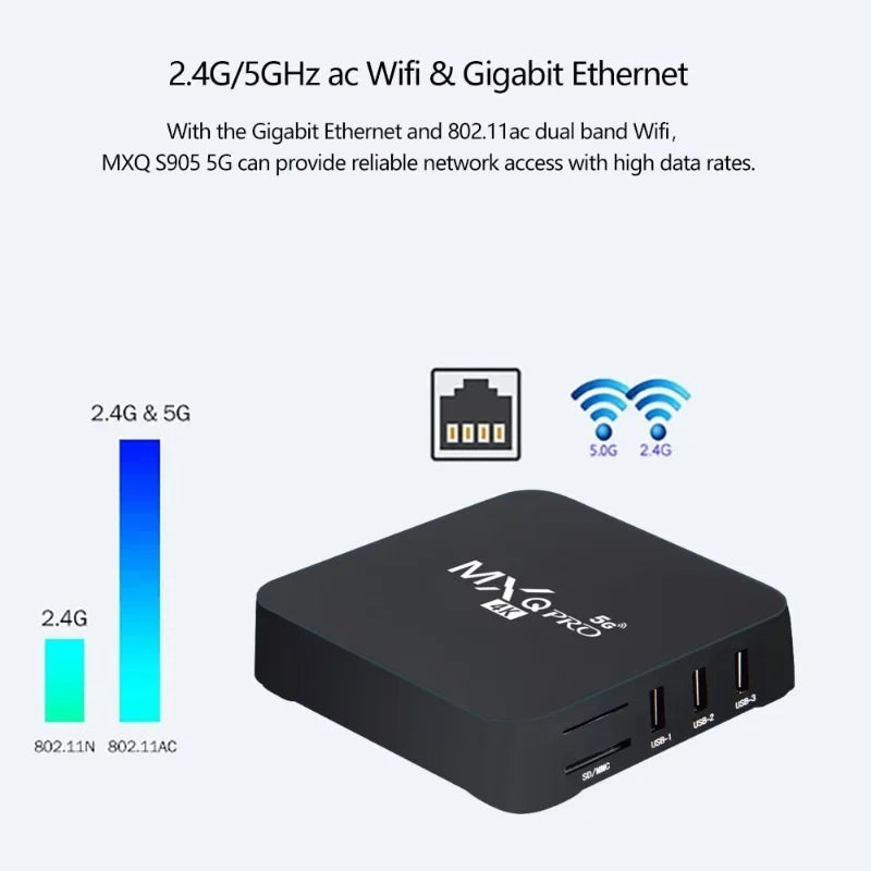 MXQ PRO TV BOX Android 11.0 S905L 2.4G&5G WiFi Original Quad Core 16GB RAM 256GB ROM Youtube Media Player Mxq Pro 4K Set Top Box