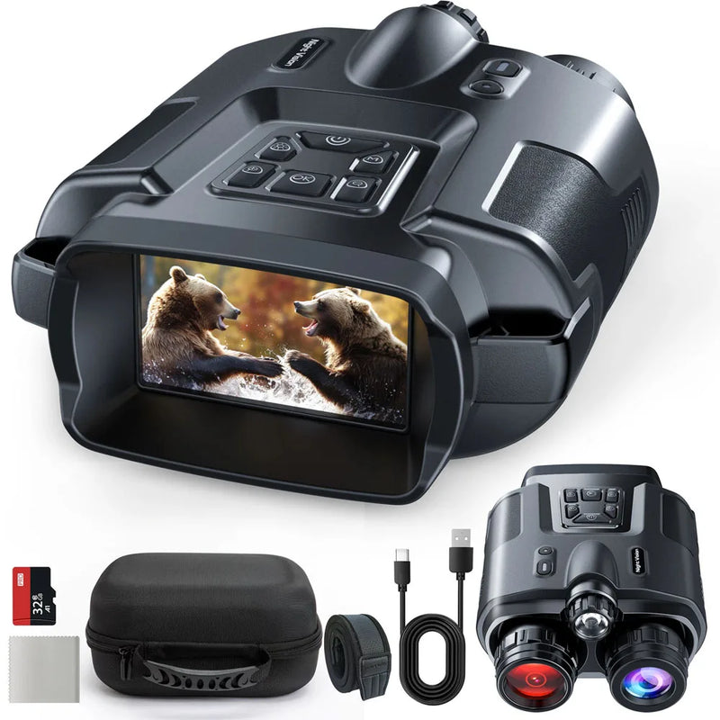4K Night Vision Binoculars 3inch Screen 8X Digital Zoom With Tactical Light 5000mAh Rechargeable Infrared Vision Night Goggle