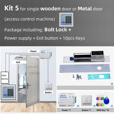 RFID Access Control System Safe Electronic Gate Opener Home Garage Digital Set Eletric Magnetic RFID Smart Door Lock Kit