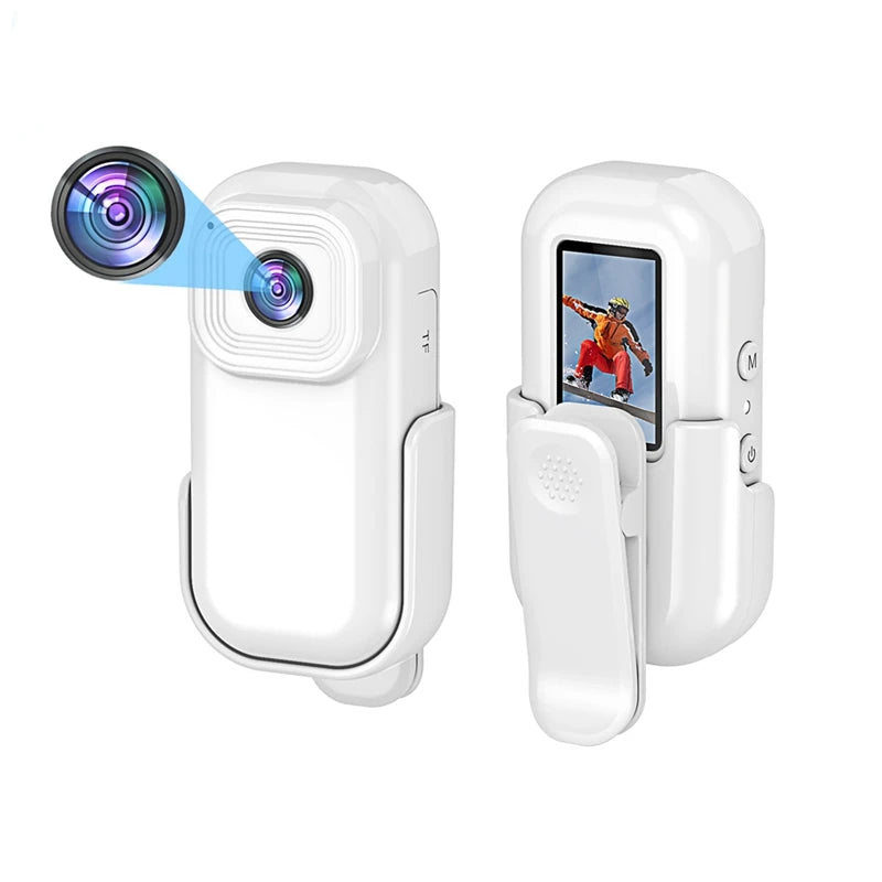 Portable Body Camera Sport DV With Screen Video Recording Camera Action Cam White 1Set