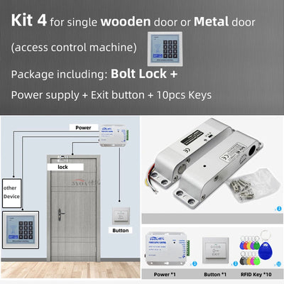 RFID Access Control System Safe Electronic Gate Opener Home Garage Digital Set Eletric Magnetic RFID Smart Door Lock Kit
