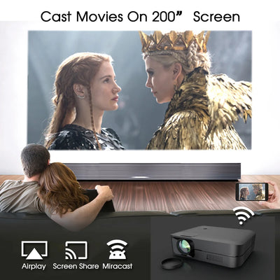 Vivicine K9 8000 Lumens Android 9.0 1080p LED Projector,Dust-proof Optical Engine WIFI Full HD Home Theater Movie Game Projector