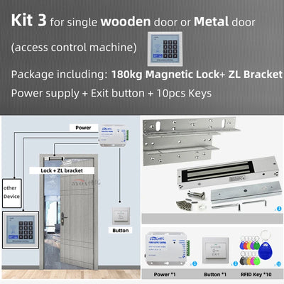 RFID Access Control System Safe Electronic Gate Opener Home Garage Digital Set Eletric Magnetic RFID Smart Door Lock Kit