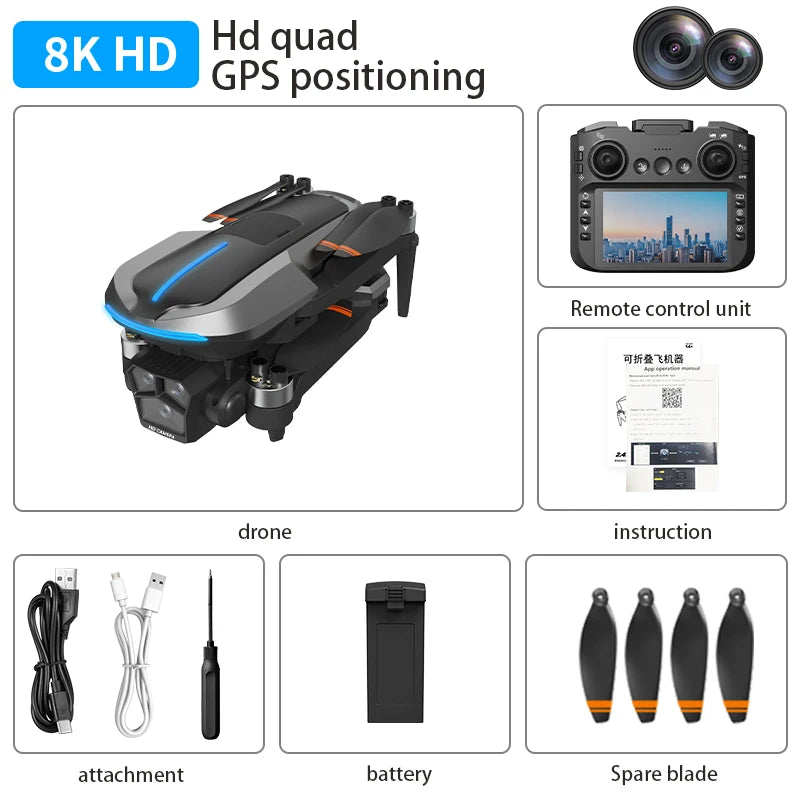 AE8 EVO Screen Control Drone 4K Professional GPS With Camera Positioning Aerial Photography Laser 360° Obstacle Avoidance 5G
