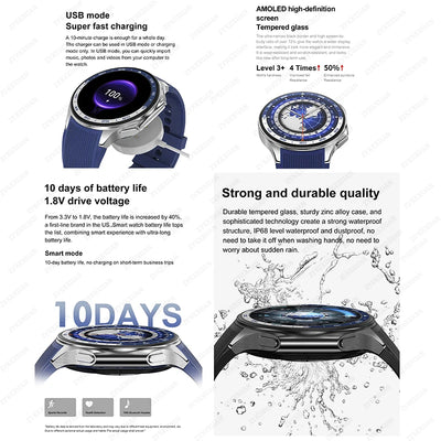 2025 New For OPPO Watch X High-End Business Watch Men 32G Memory Video Playback Smart Watch Sports Fitness Waterproof Bracelet