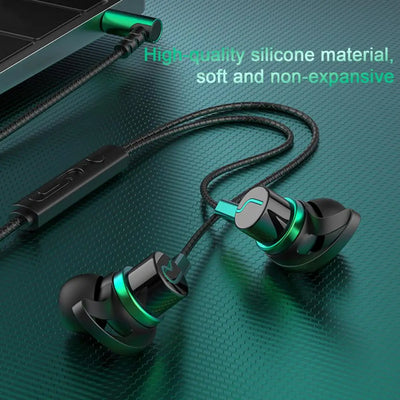 Wired Headphones Stereo Sound Sports Headset with Microphone Gaming Earphones 3.5mm/Type-C Plug In-ear Headphone audifonos