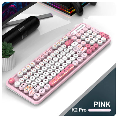 Viper K2Por wired usb keyboard Retro punk girl desktop laptop office keyboard Circular Suspension Key Cap Ergonomics Keyboard